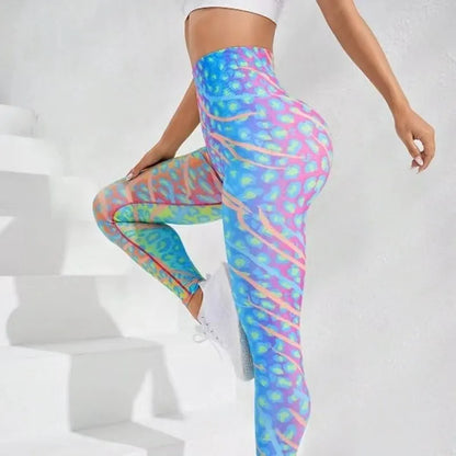 3D Print Tie Dye Sports Pants Women Seamless  Leggings High Waist Fitness Push Up Leggings Gym Clothing Workout Tights