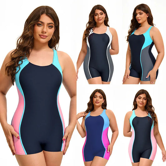 One Piece Swimsuit Women Boyleg Swimsuits for Women One Piece Tummy Control Bathing Suit Sporty Boyshorts Plus Size Swimwear