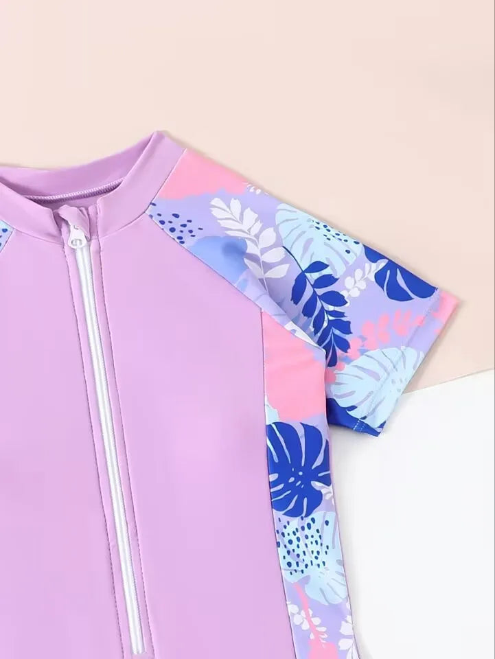 Purple Girls One Piece Swimsuit 6-12 Year Kids Swim Suit Teenage Children's Swimwear 2025 Sports Bathing Suits Surfing Bodysuit