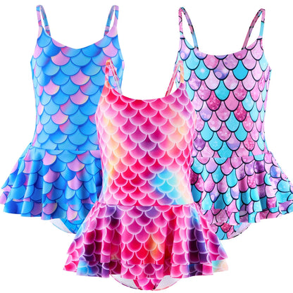 Kids Mermaid Swimsuit Girls Mermaid Costume Dress Summer Bathing Suit Pool Beach Party Swimwear Performance Clothes Child