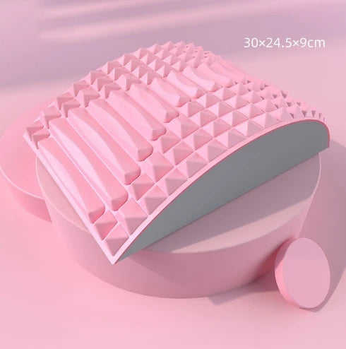 Lumbar device for physical stretching and massage relaxation of waist and back, yoga spine corrector for back opening pillow.