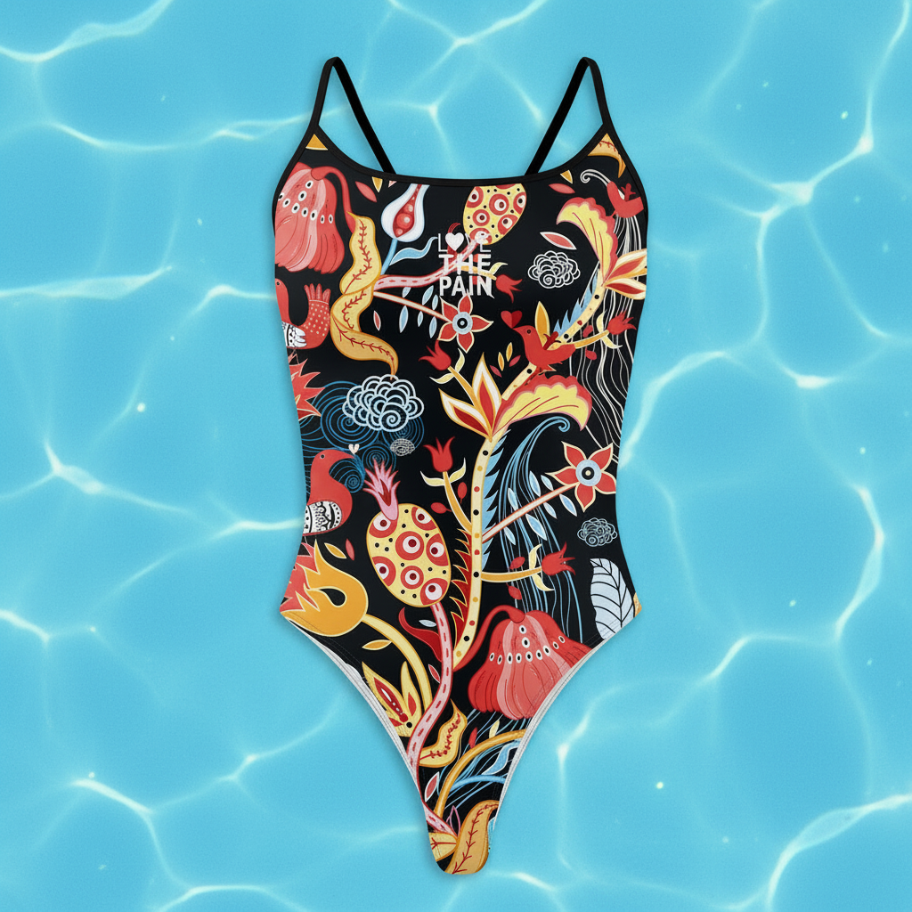 Love The Pain Australian Pool Female Swimming One-piece Comfortable Set Swimwear Functional Training Swimsuit Swimming Clothing Bathers
