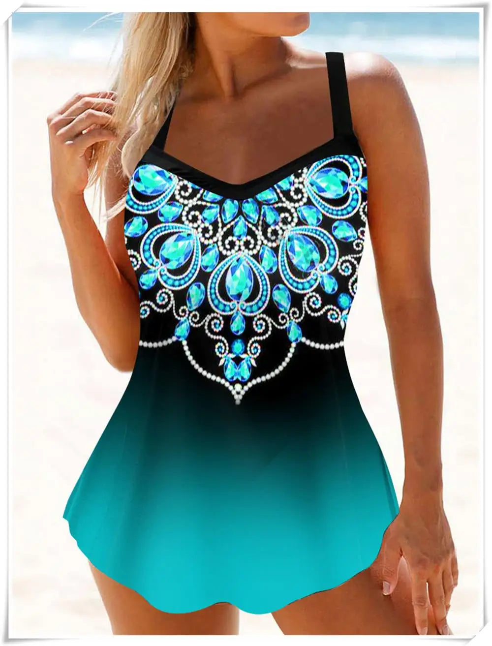 Floral Printed Tankini Two Piece Swimsuit Women Strap Swimwear Female Sports Summer Shorts Bathing Swimming Suit Beachwear