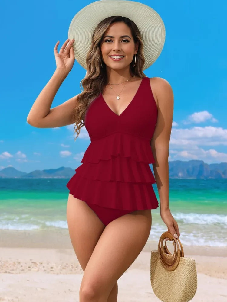 High Waist Tankini Swimsuit Women Summer Bathing Suit Bikini Set Swimwear Women Beach Swimming Suit For Female