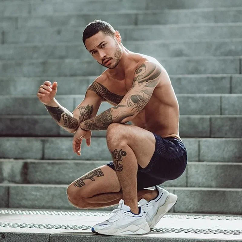 Sport Running Shorts Men Quick Dry Mesh Workout Sport Jogging Short Pants Fitness Training Gym Shorts Beach Summer Shorts Men