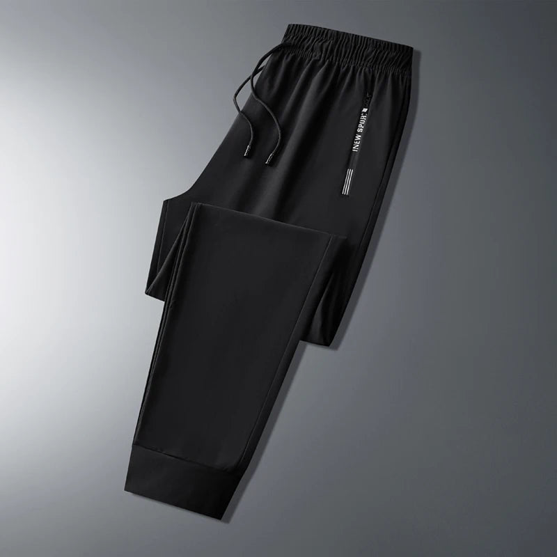 Ice Silk Pants for Men's Summer Thin Style Sports Quick Dried Straight Leg Draping Wide Leg Pants Casual Long Pants for Men