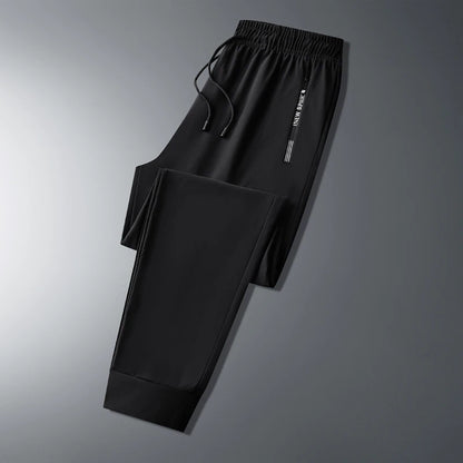 Ice Silk Pants for Men's Summer Thin Style Sports Quick Dried Straight Leg Draping Wide Leg Pants Casual Long Pants for Men