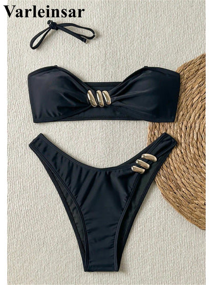 XS - L Halter Brazilian High Leg Cut Bikini Female Swimsuit Women Swimwear Two-pieces Bikini set Bather Bathing Suit Swim