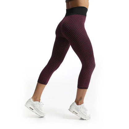 YSDNCHI Push Up Leggings Breathable Workout Capris Sport Leggins Seamless High Waist Mid-Calf Women Gym Fitness Yoga Clothing