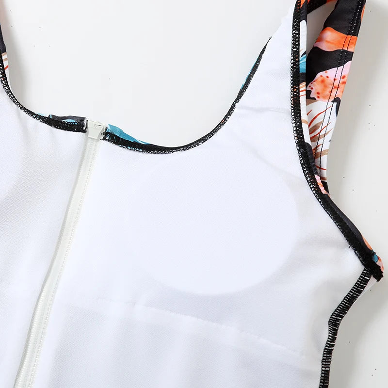 Multi Designs Color Printed Zipper Swimsuit One Piece Swimwear Women Floral Bathers Bathing Swimming Swim Suit Female Beachwear