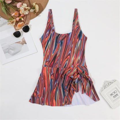 S - XXL 10 Colors Printed Solid Knotted Backless One Piece Swimsuit Women Swimwear Female Bather Bathing Suit Swim Dress