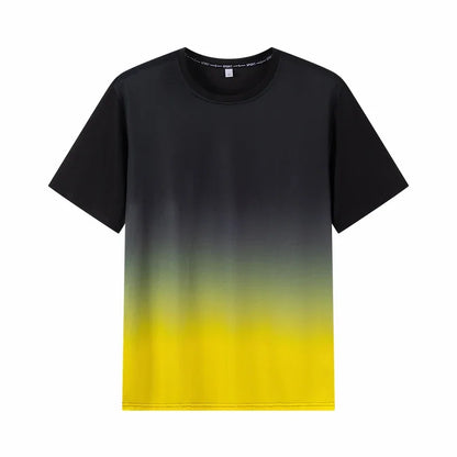 Men's Gradient T-shirt Plus Size 7XL 110-175KG Loose Short Sleeve Tees Men Fashion Round Collar Leisure Oversized Tops
