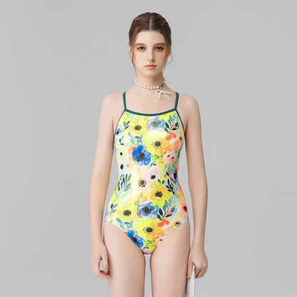 Women's One-Piece Swimsuit High Speed Training Quick Dry Competition Swimwear plus Size Cover up Professional Athletic Wear