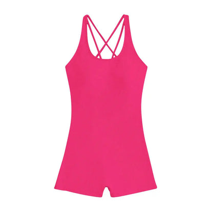 Women's One-Piece Swimsuit - Solid Color Athletic Surfing Swimwear