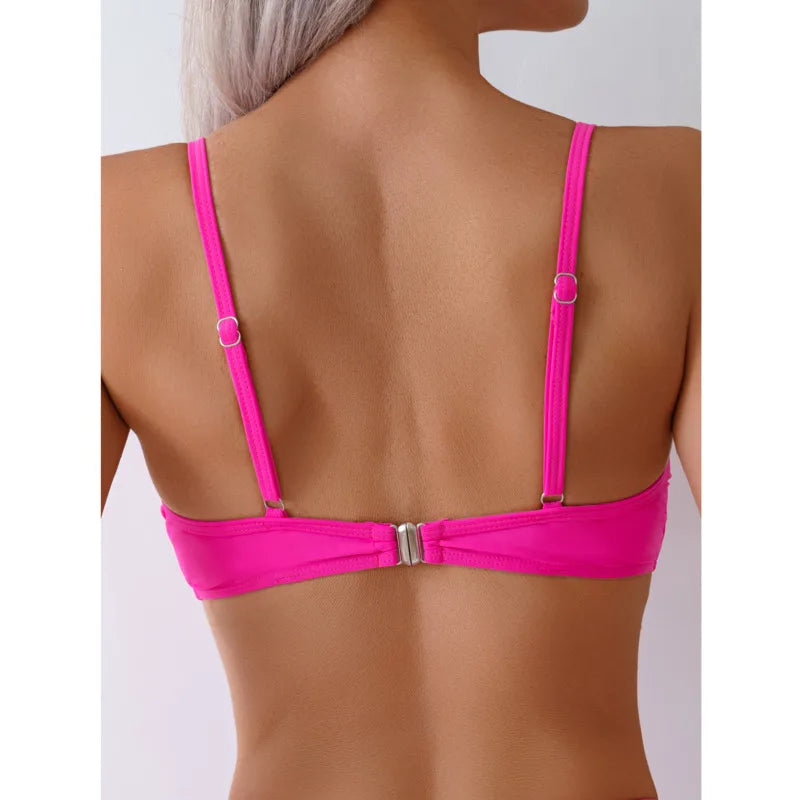 Bikinis Solid Swimsuits Women Swimwear Push Up Female Beach Swimming Wear Bathing Suit Brazilian Bikini Set Pool Bather