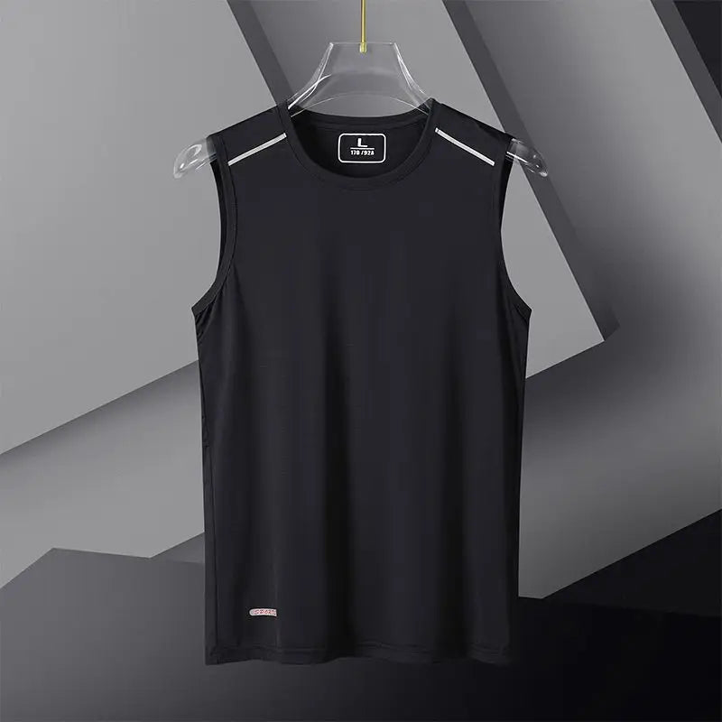 Oversized Men Basketball Gym Cool Breathable Tank Top Summer Big Size Thin Quick Dry Ice Silk Sleeveless Joggers Sports Vest 8XL