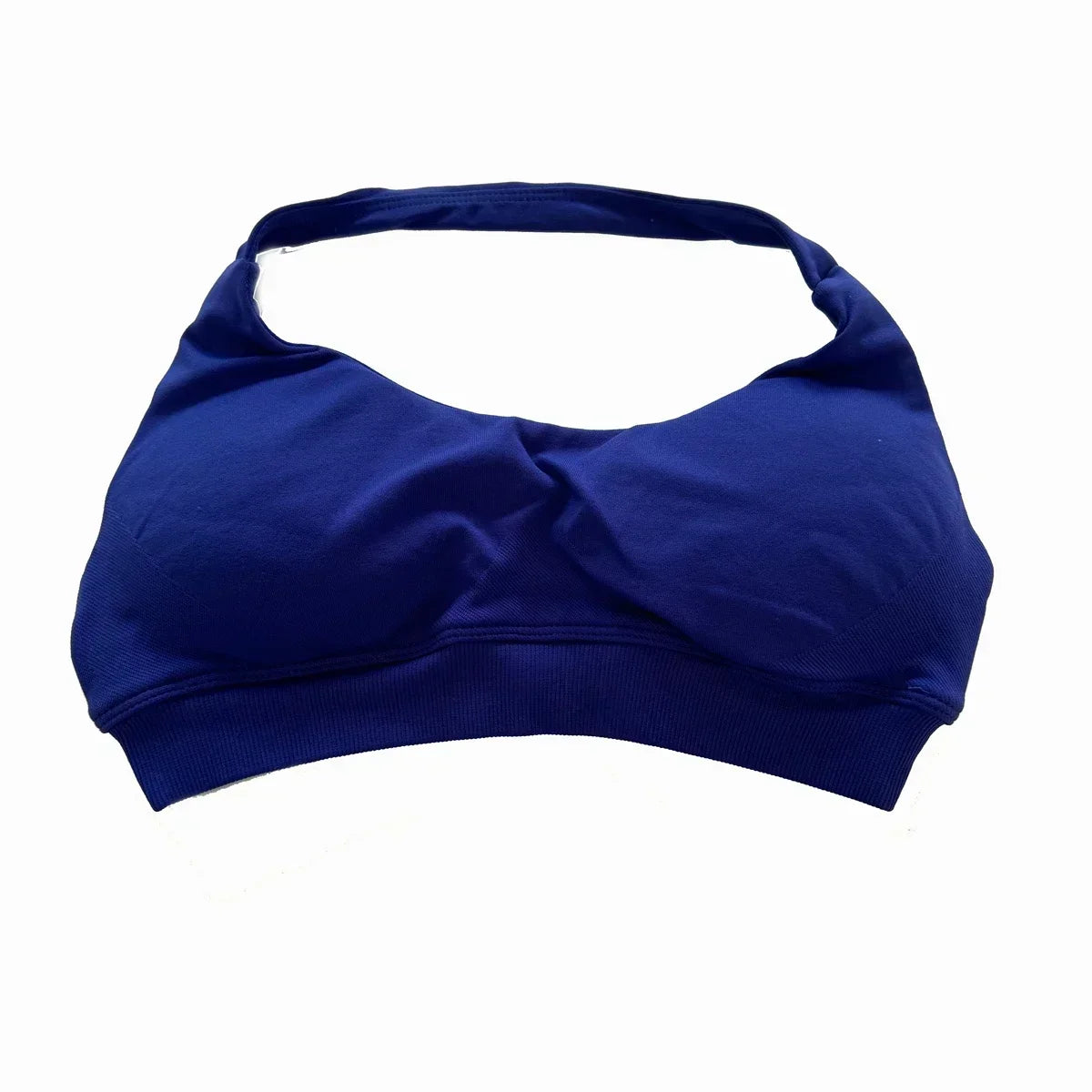Halter Sports Bra for Women Neck Strap Bra Seamless Open Back Top Medium Support Gym Crop Top Stretchy Sportswear