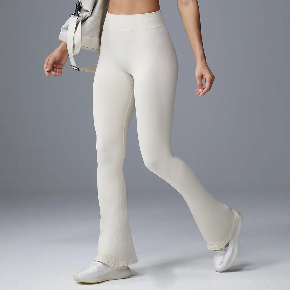Flare Leggings Yoga Pants Women Bell-bottoms Tights High Waist Fitness Stretch Gym Workout Casual Sports Push Up Wide Legs