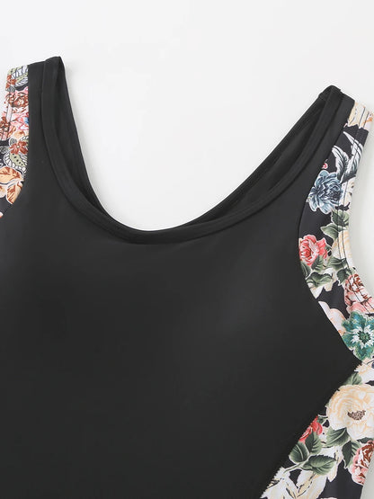 Printed Swimsuit One Piece Back Hollow Women Swimwear Female Bathers Bathing Swimming Swim Suit Beachwear