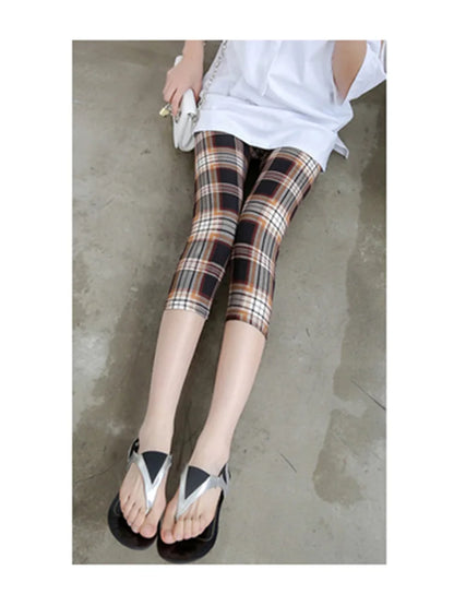 Workout Leggings Print Capris Women Push Up High Waist Pants Sportswear Short Trousers Black Fitness Legging