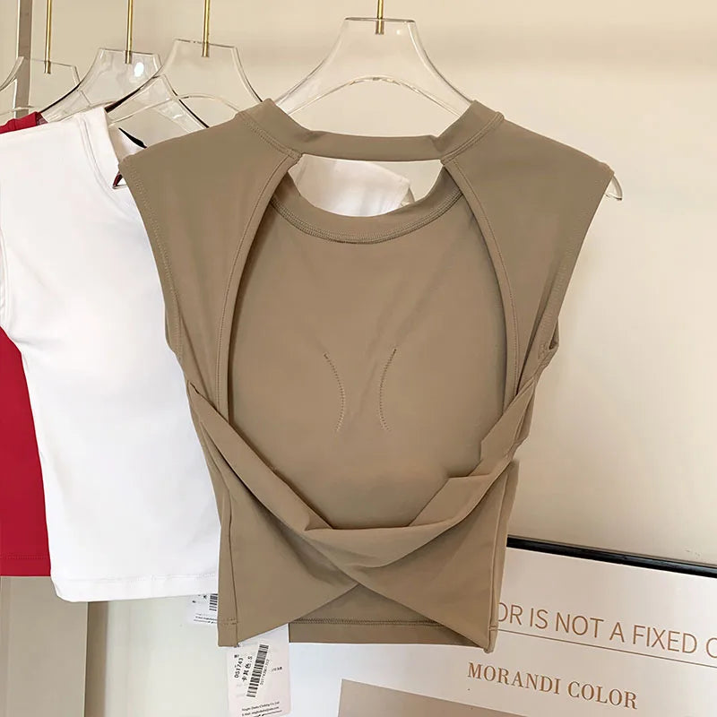 Women Running Shockproof Tank Top Gym Vest  Fitness Quick-Dry Workout Top Female Soft Sports Clothes