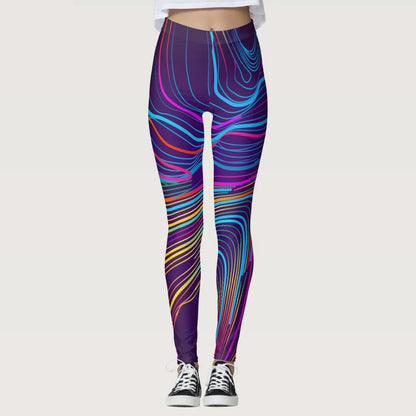 3D Geometric Graffiti Printed Women's Yoga Pants Fashion Running Fitness High Waist Leggings Outdoor Daily Sports Pant For Women