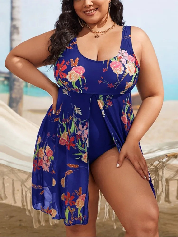 Plus Size High Waist Bikini Women's Push Up Large Size Swimsuit Big Size Tummy Control Swimwear Bikini Sets