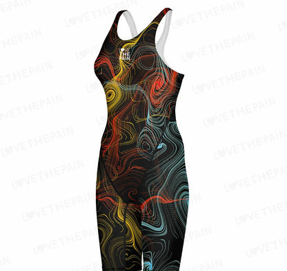 Competition Training Back Tech Suit Swimsuit Neck To Knee Women's Open Back Comfort Straps Swimsuit One-piece Jumpsuit Swimsuit