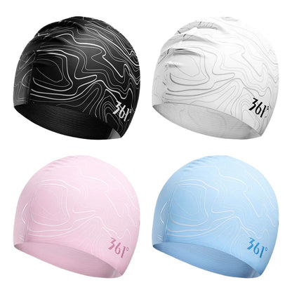 Brand Women Men Silicone Swimming Cap Stripe Printed Water Caps Bathing Hat Swim Pool Accessories for Adults