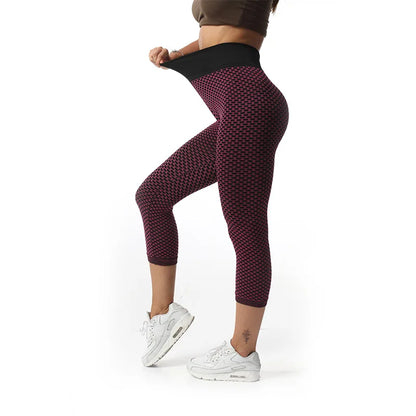 YSDNCHI Push Up Leggings Breathable Workout Capris Sport Leggins Seamless High Waist Mid-Calf Women Gym Fitness Yoga Clothing