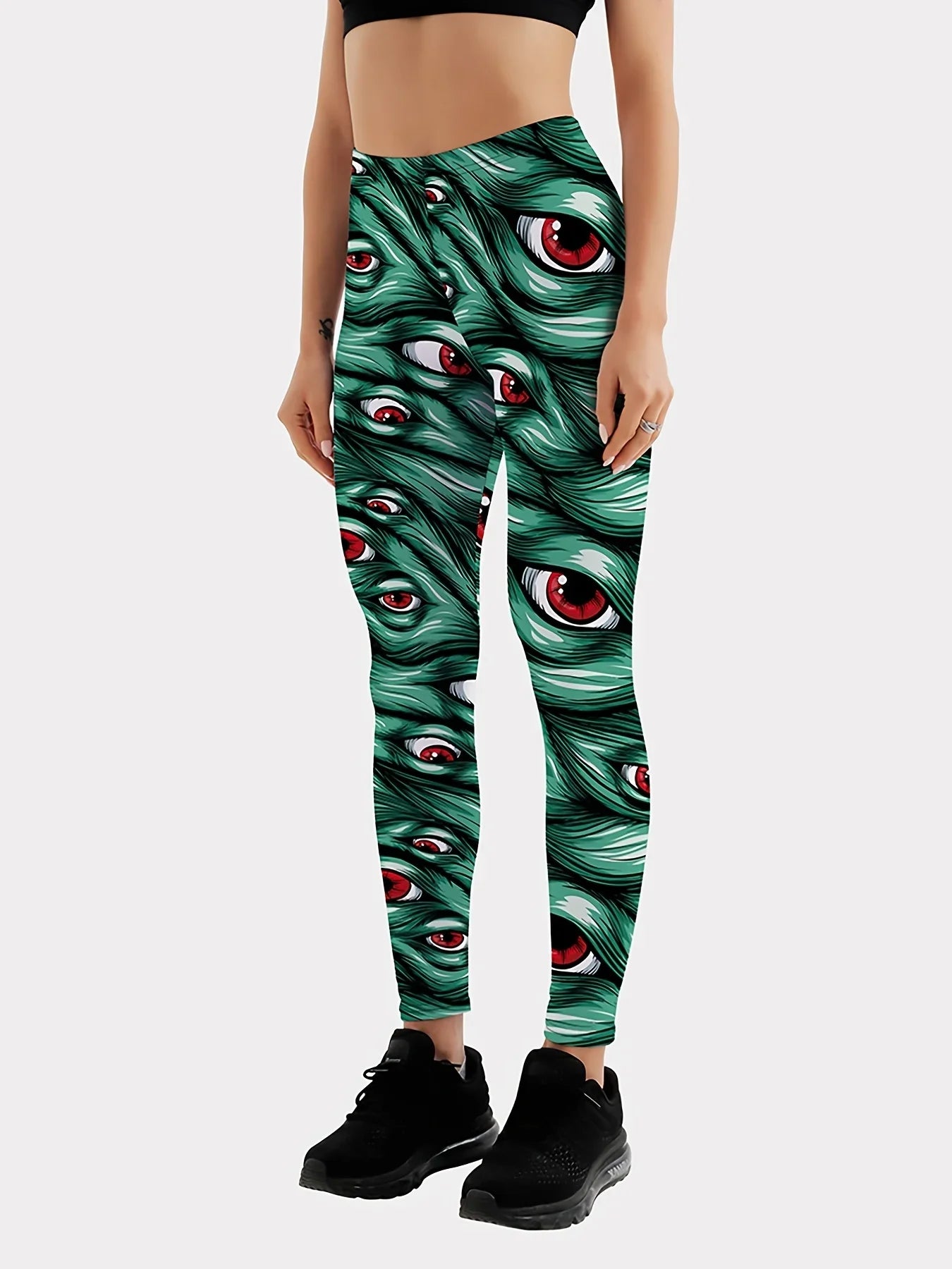 3D Geometric Graffiti Printed Women's Yoga Pants Fashion Running Fitness High Waist Leggings Outdoor Daily Sports Pant For Women