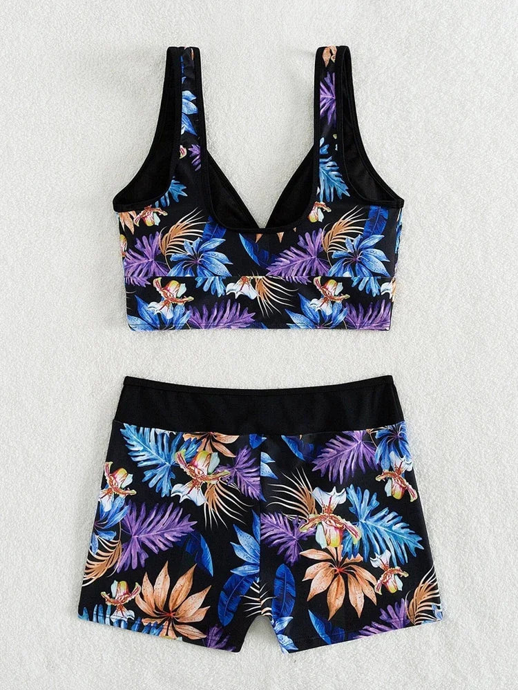 Strapped Swimwear Women High Waist Shorts Bikini Set Swimsuit Summer Push UP Beach Bathing Suit