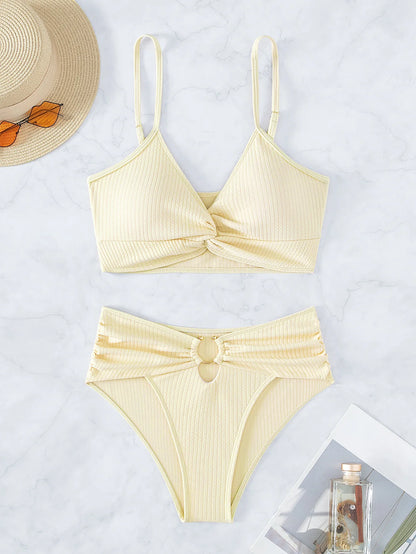 Bikinis Women Halter Brazilian Bikini Set Female High Waisted Swimsuit Twist Swimwear Beach Wear Bathing Suit Pool