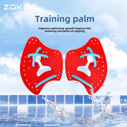 Zoke 1 Pair Swimming Training Hand Paddles Fins Adjustable Swim Training Hand Paddle For Outdoor Water Sports