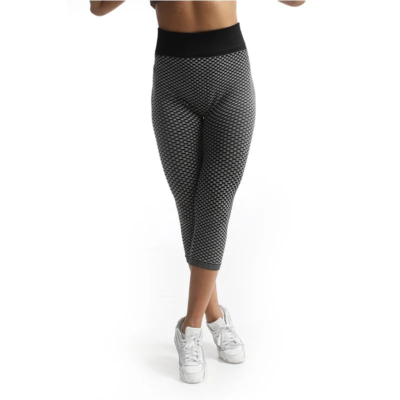 YSDNCHI Push Up Leggings Breathable Workout Capris Sport Leggins Seamless High Waist Mid-Calf Women Gym Fitness Yoga Clothing