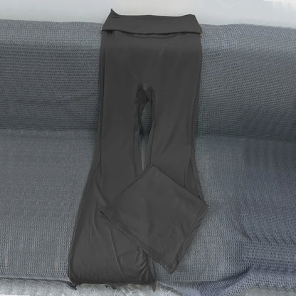 Women Folden Waist Yoga Pant Bell-bottoms Tights Gym Leggings Sport Wide Leg Fitness Leggings Workout Running Active Wear