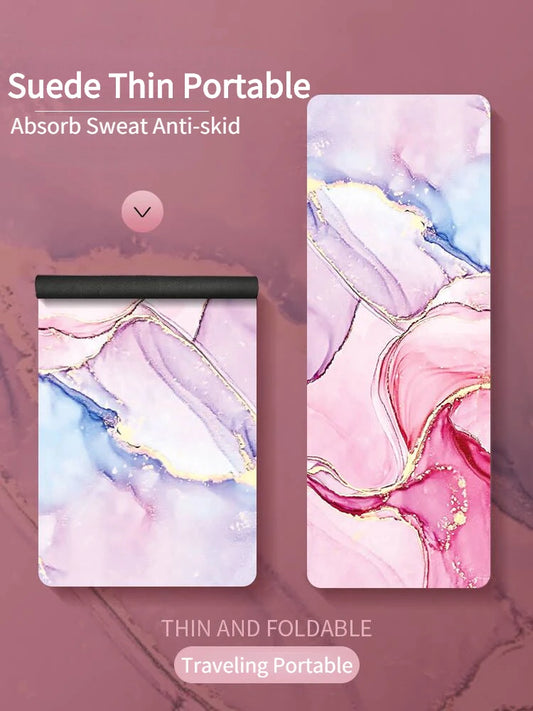 Yoga Mat Suede Ultra Thin Yoga Towel Women's Non-slip Portable Folding Blanket Professional Natural Rubber Sweat Absorption