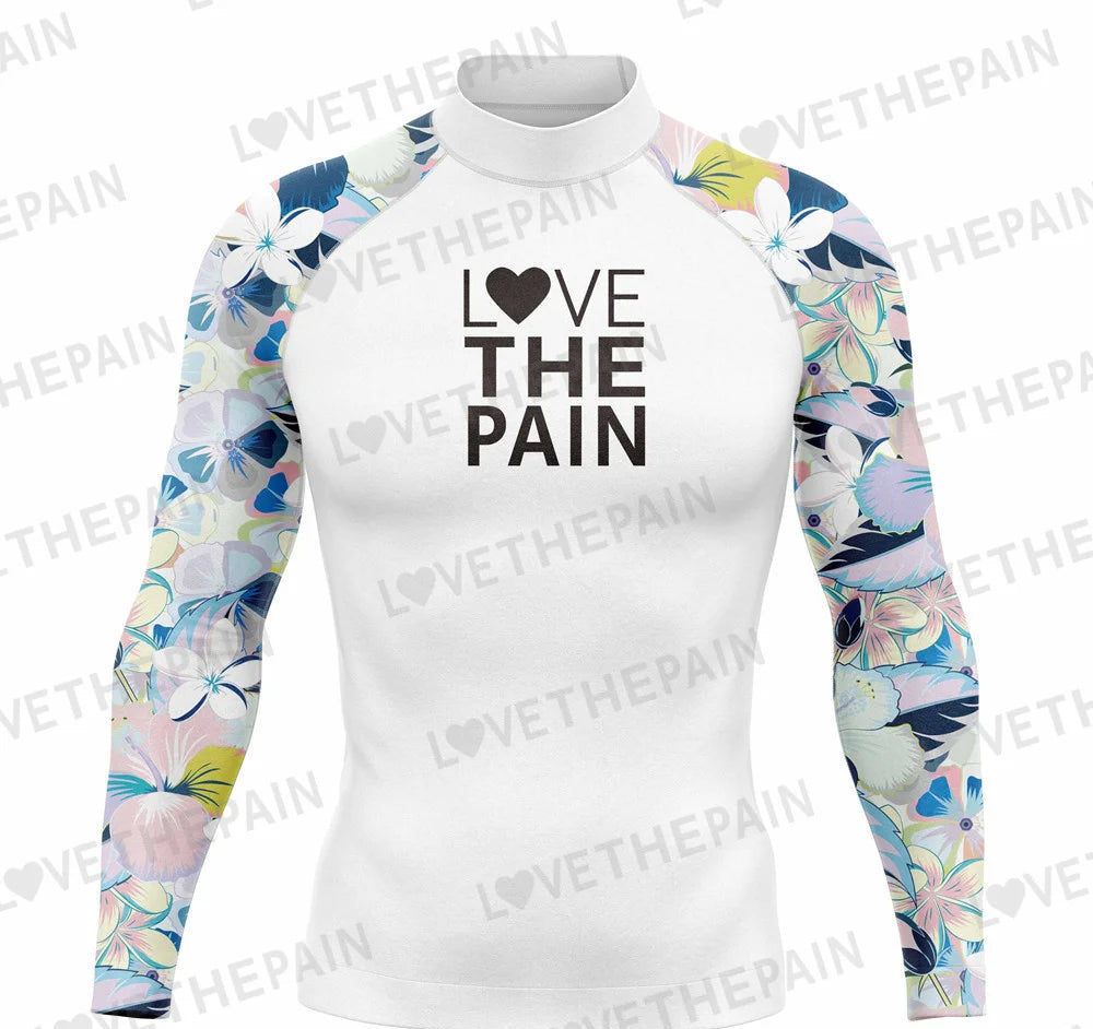Mens Surf T-Shirt Tops Gym Training Clothes Swimwear Long Sleeve Swim Uv Tight Rash Guard Surfing Suit Rash Guards Camiseta