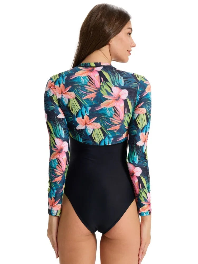 Rash Guard Swimsuit Women Summer Bathing Suit Long Sleeve Swimwear Women Beach Swimming Suit For Female