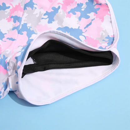 Children's Camouflage Print Swimsuit, Two Pieces Swimsuit, Sports Swimwear, Korean Version, Girls Fashion