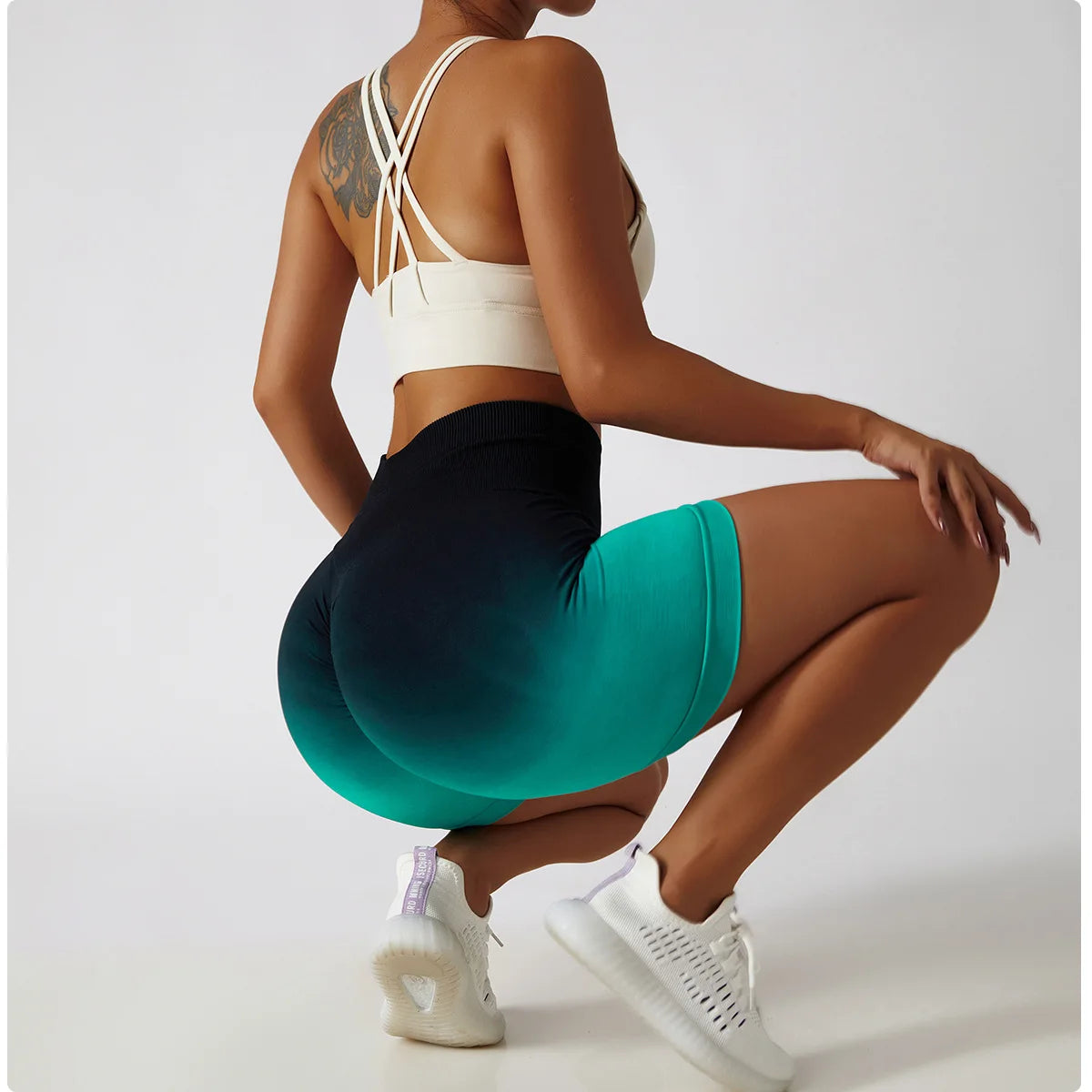 Summer Seamless High Waist Yoga Shorts Butt Lift Cycling Shorts Gym Shorts Women Pants Breathable Tie-dye Sports Leggings Women