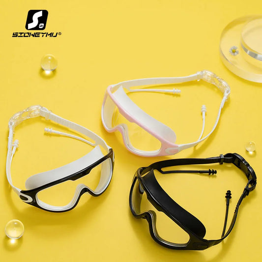 Swimming Glasses Adult Men and Women High-definition Waterproof  Anti-fog Swimming Goggles Flat Big Frame Swimming Goggles