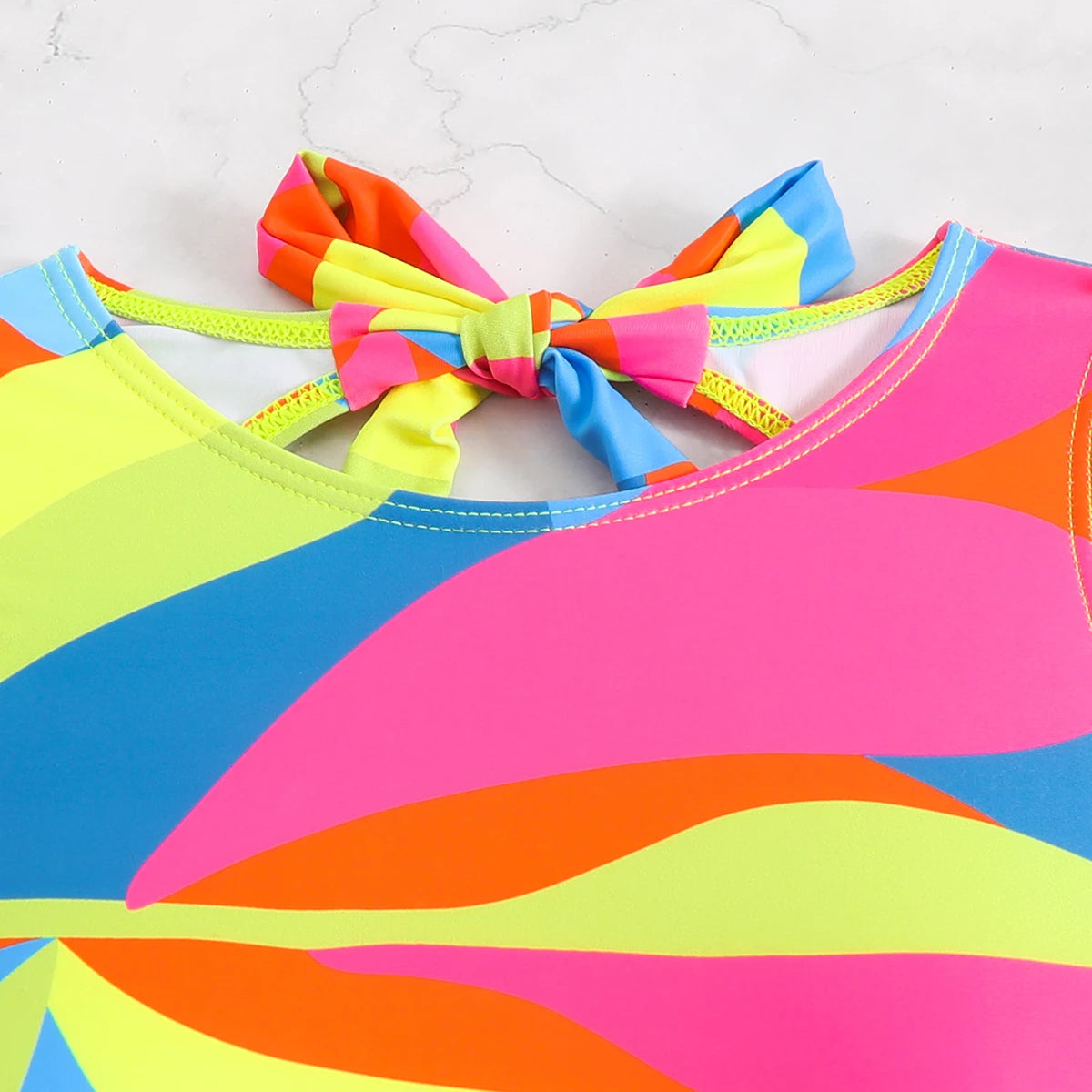 Color Block Swimsuit One Piece Backless Printed Swimwear Women Bathers Bathing Swimming Swim Suit Padded Beachwear Summer