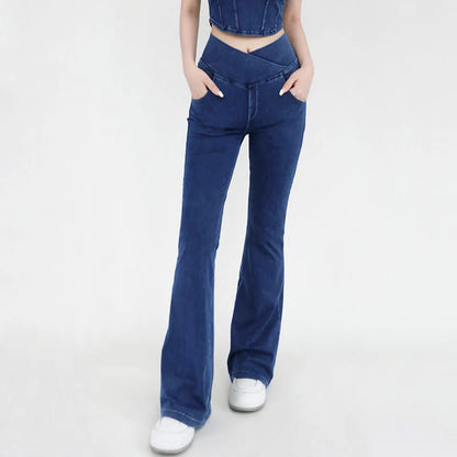 Jeans Style Design For Women Leggings Yoga Pants Denim Bell-bottoms Soft Elastic Breathable High waist 4 Pockets Women's Pants