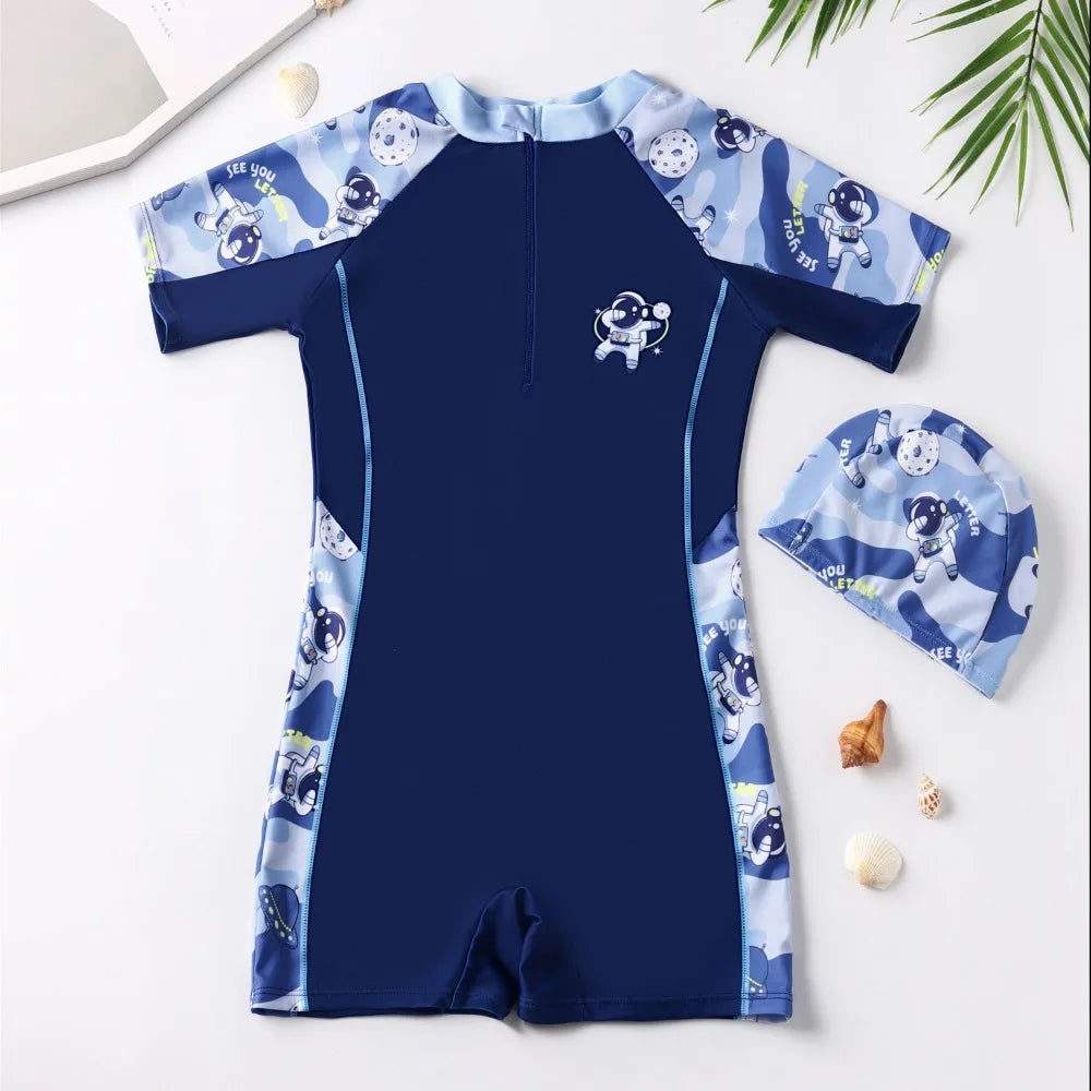 UV Baby Girl Swimsuit One Piece Swimming Jumpsuit Unicorn Bathing Suit SPF 50 Short Sleeve Kids Swimwear for Girls 2-12 Years