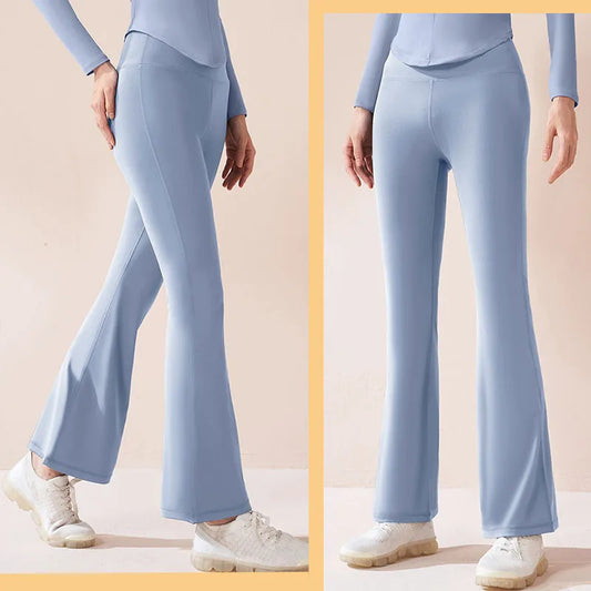 Bell Bottom Brushed Spandex Fabric Seamless Elastic Warm Leggings Yoga Fitness Running Dancing Pilates Gym Women Pants