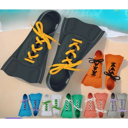 Short Swim Fins With Adjustable Heel Strap Silicone Swimming Diving Fins Comfortable Durable Soft Swim Fins for Kids Adults