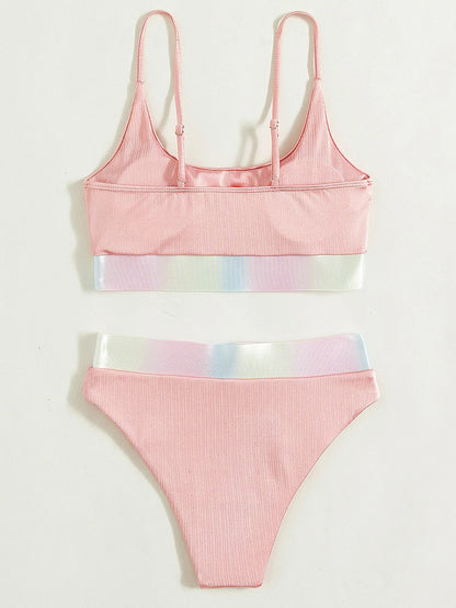 Shiny Sparkling Bikinis Women Swimsuit High Waist Bikini Female Swimwear Two Pieces Bikini Set Bathing Suit Swim Beach Wear