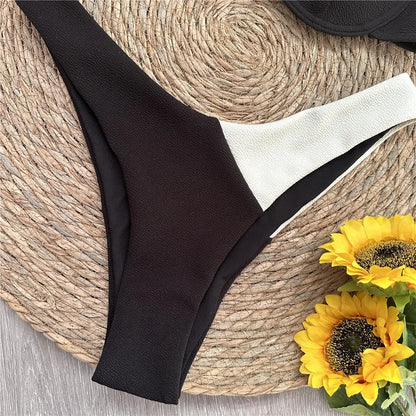 Push Up Solid Patchwork Bikini Women Swimsuits Female Swimwear Micro Bikini Set Brazilian Biquini Beachwear Swim Suit