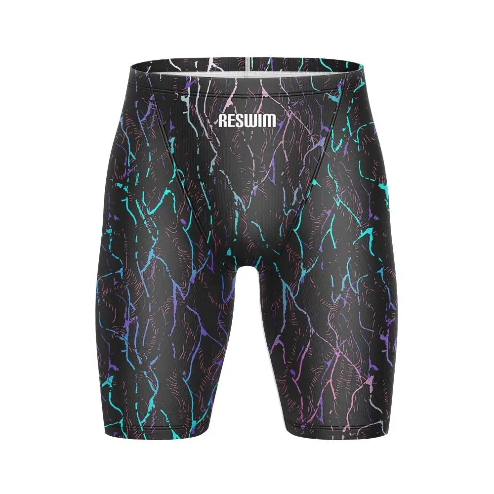 Men's Print Jammer Swimsuit Swimming Trunks Beach Tights Shorts Athletic Training Swimwear Sports Swim Rash Guards Pants